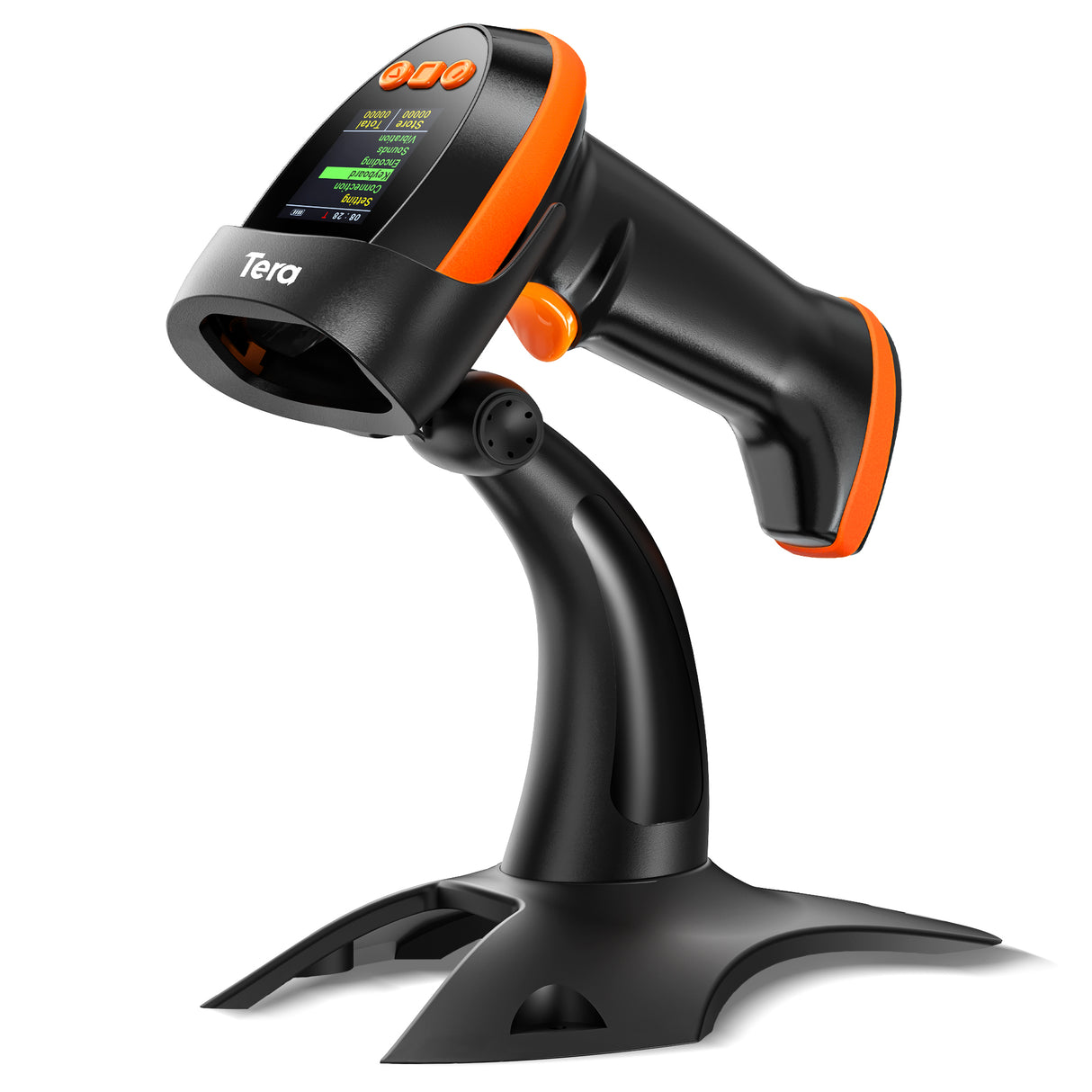 HW0009-Z 2D Wireless Barcode Scanner with Stand orange