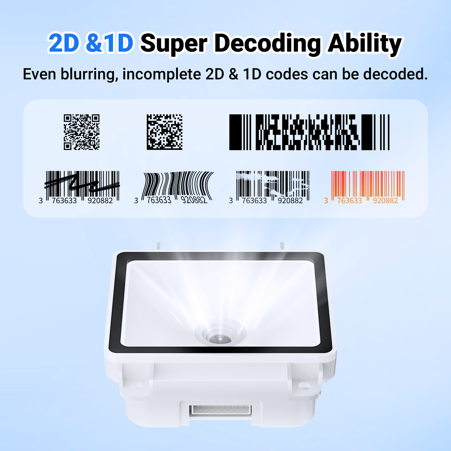 3100 2D Wired Embedded Barcode Scanner with USB Cable | Tera Digital