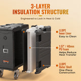 127Qt Insulated Food Pan Carrier - Non-Electric Hot Box Warmer with Casters