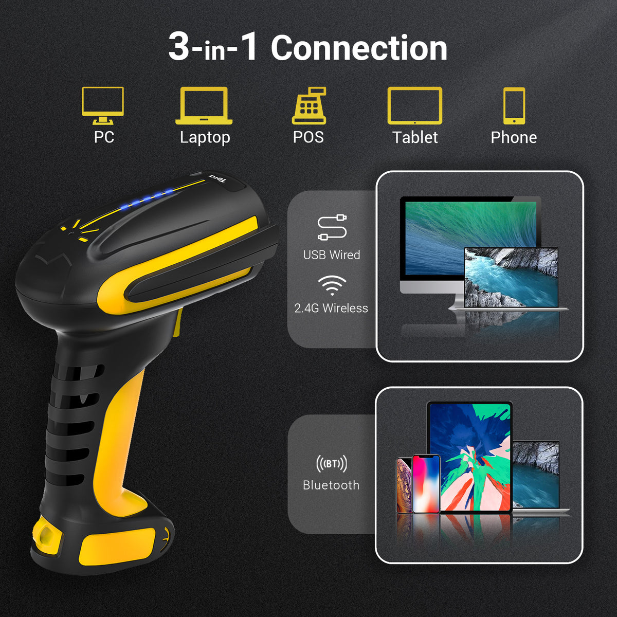 Steiner Bar Code Reader Tera Digital 8100 Barcode Scanner | Industrial QR 2D Wireless Bar Code ...