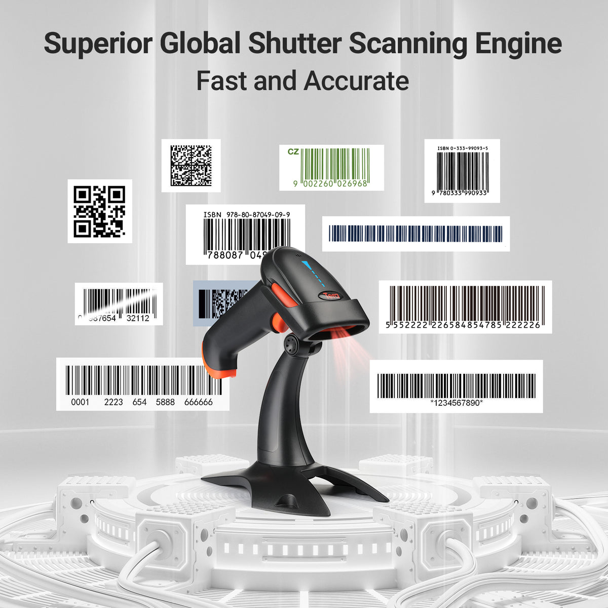 Tbarcode Scanner HW0002 Barcode Scanner | 2D QR Bluetooth Wirelss Bar Code Reader | Tera ...