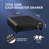 335R 13 inch 4 Bill 4 Coin Cash Drawer black