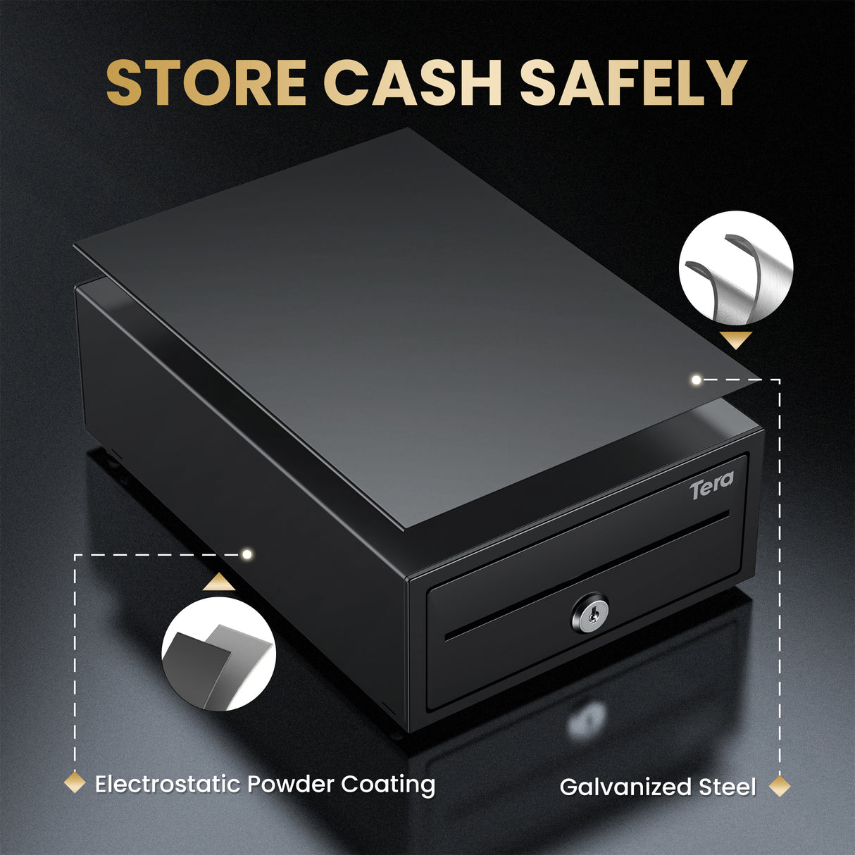 208 8 Inch 4 Bill 6 Coin Small Cash Drawer