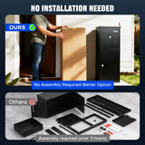 Tera Outdoor anti-theft package delivery box requiring no installation compared with competitor parcel box that needs assembly