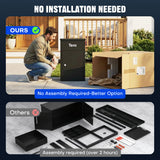 23-inch outdoor anti-theft package delivery box ready to use with no installation required, compared to other parcel box needing assembly