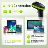 HW0009-Z 2D Wireless Barcode Scanner with Stand green