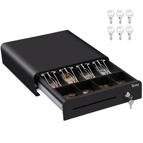 335R 13 inch 4 Bill 4 Coin Cash Drawer black