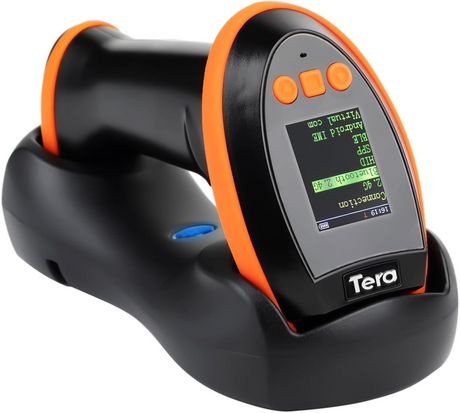 tera-hw0009-2d-wireless-barcode-scanner-with-display-screen orange