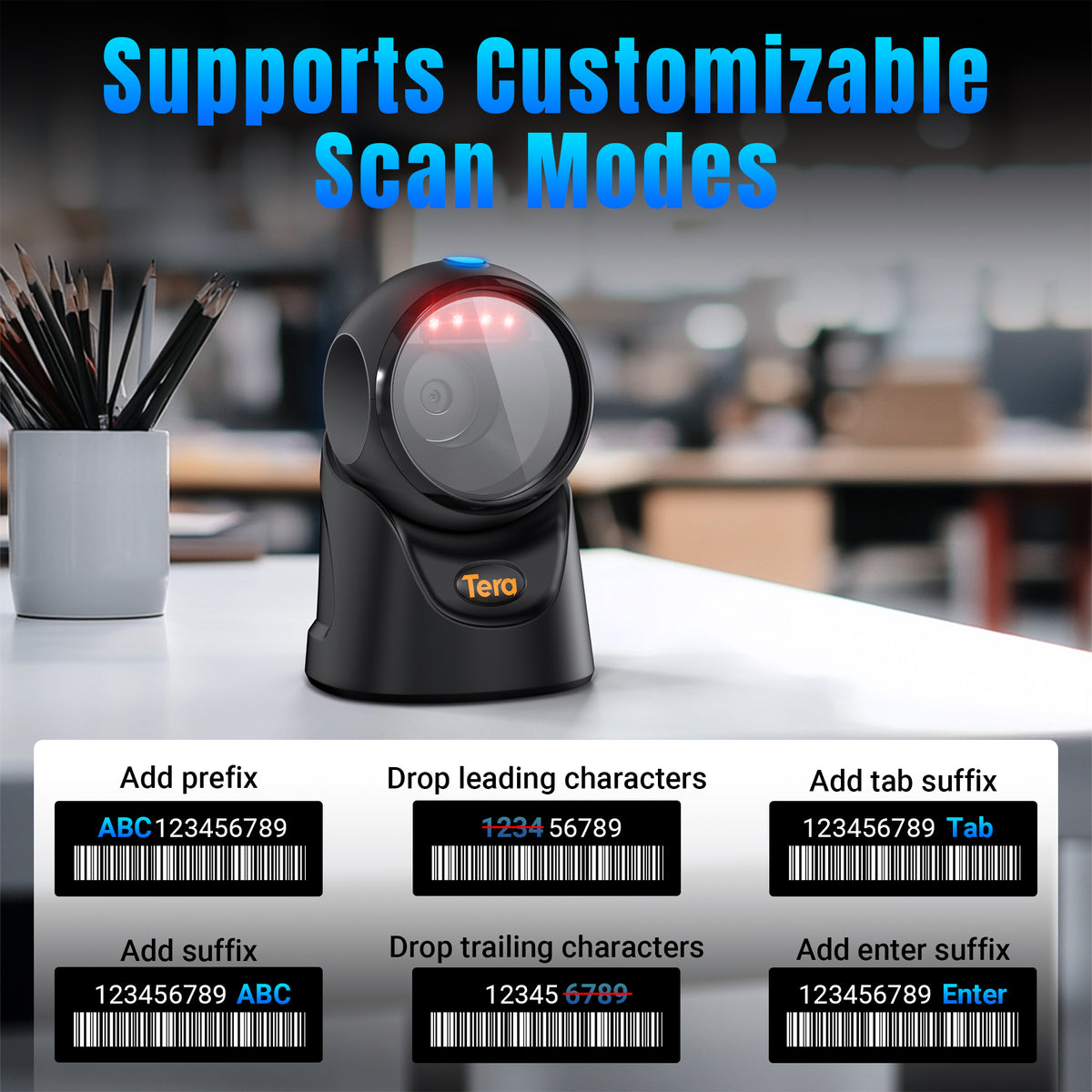 Computer Barcode Scan Hd 9700 2D Desktop USB Barcode Scanner Wholesale | Tera Digital