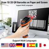 HW0009-Z 2D Wireless Barcode Scanner with Stand orange