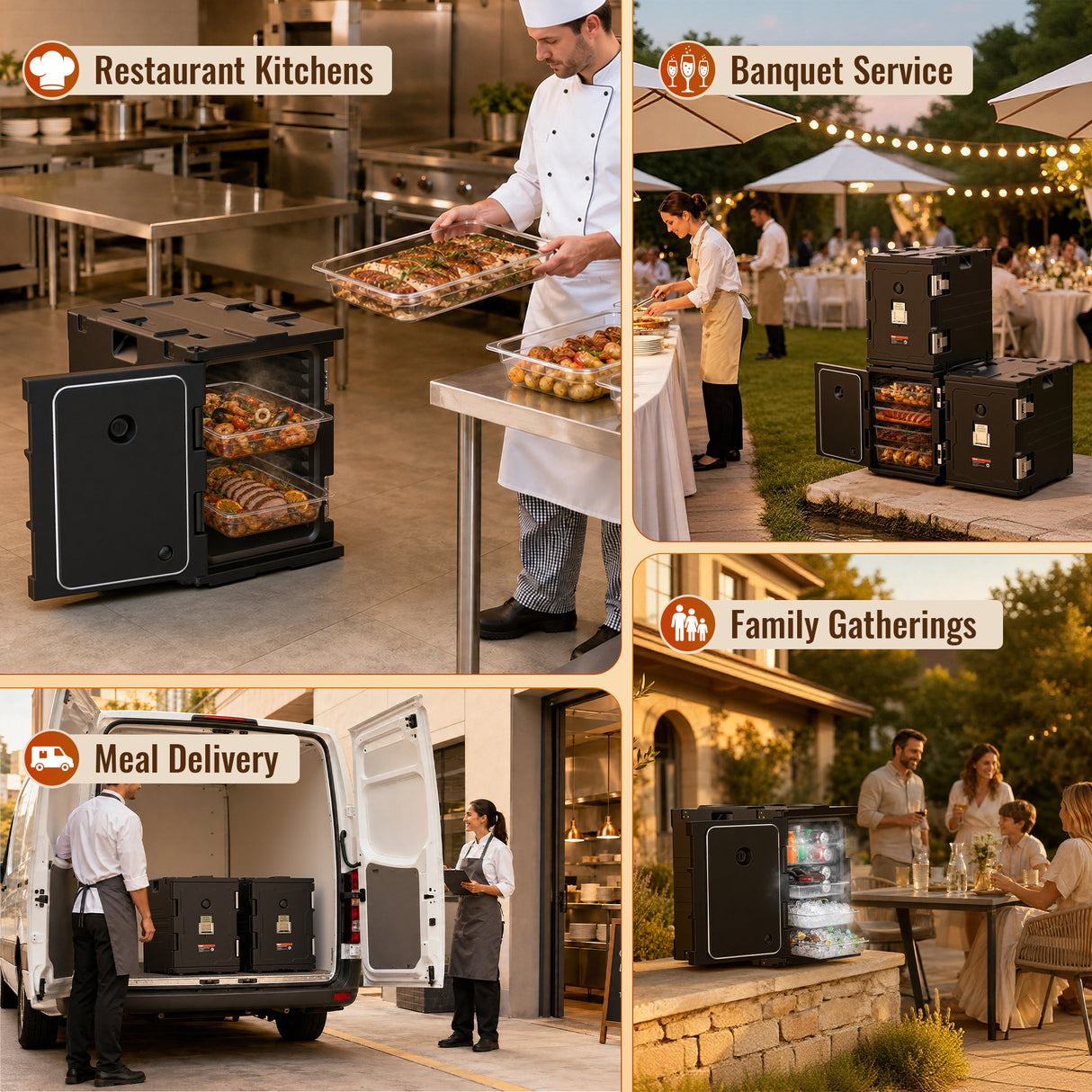 95Qt Insulated Food Pan Carrier - Non-Electric Hot Box Warmer