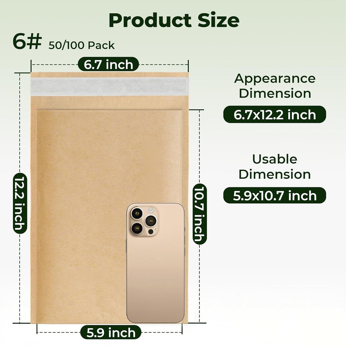 100% Recycled Honeycomb Paper Padded Mailers