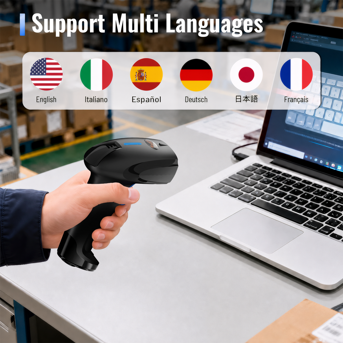 4100 Wireless Laser 1D Barcode Scanner
