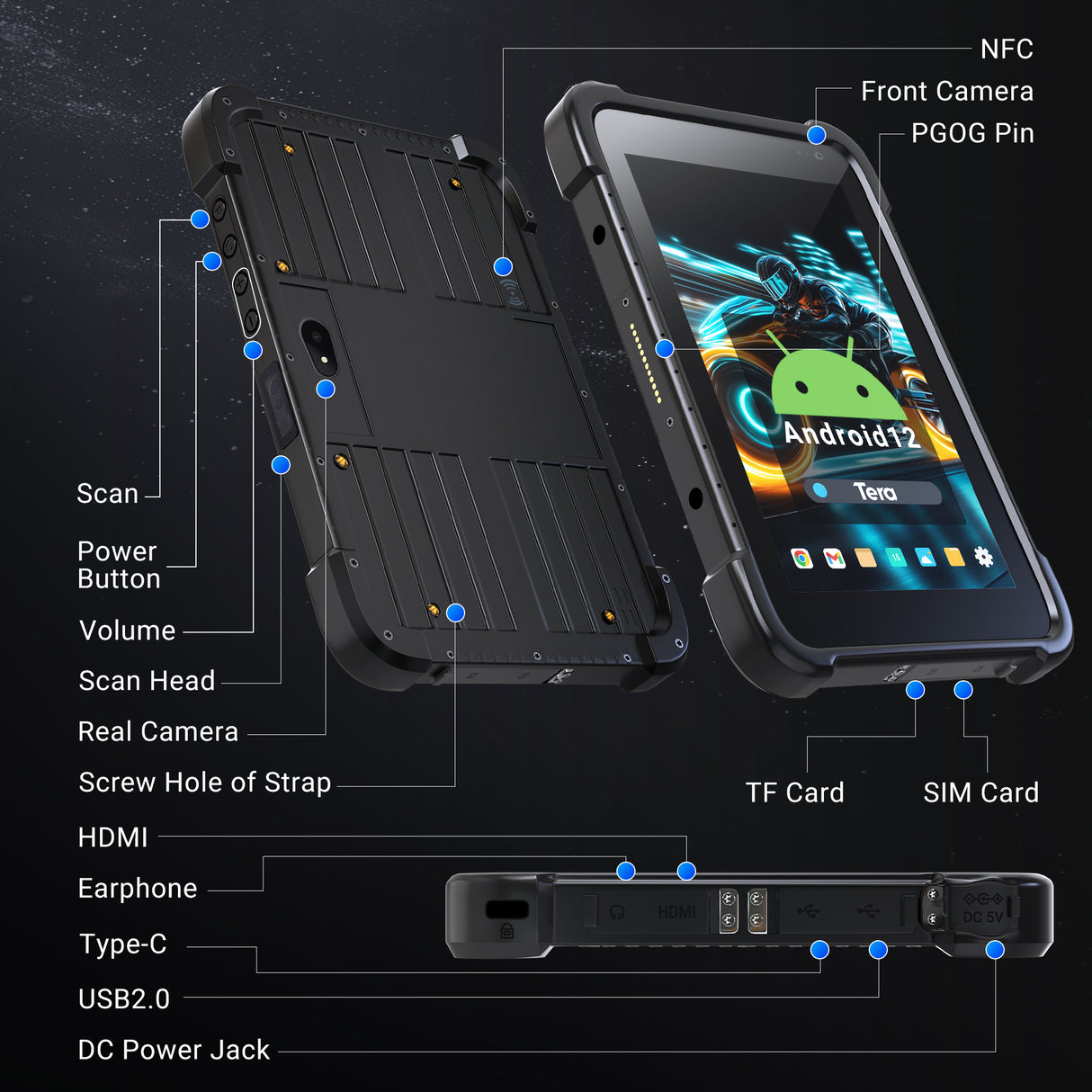 Android 12 Industrial Rugged Tablet T01A