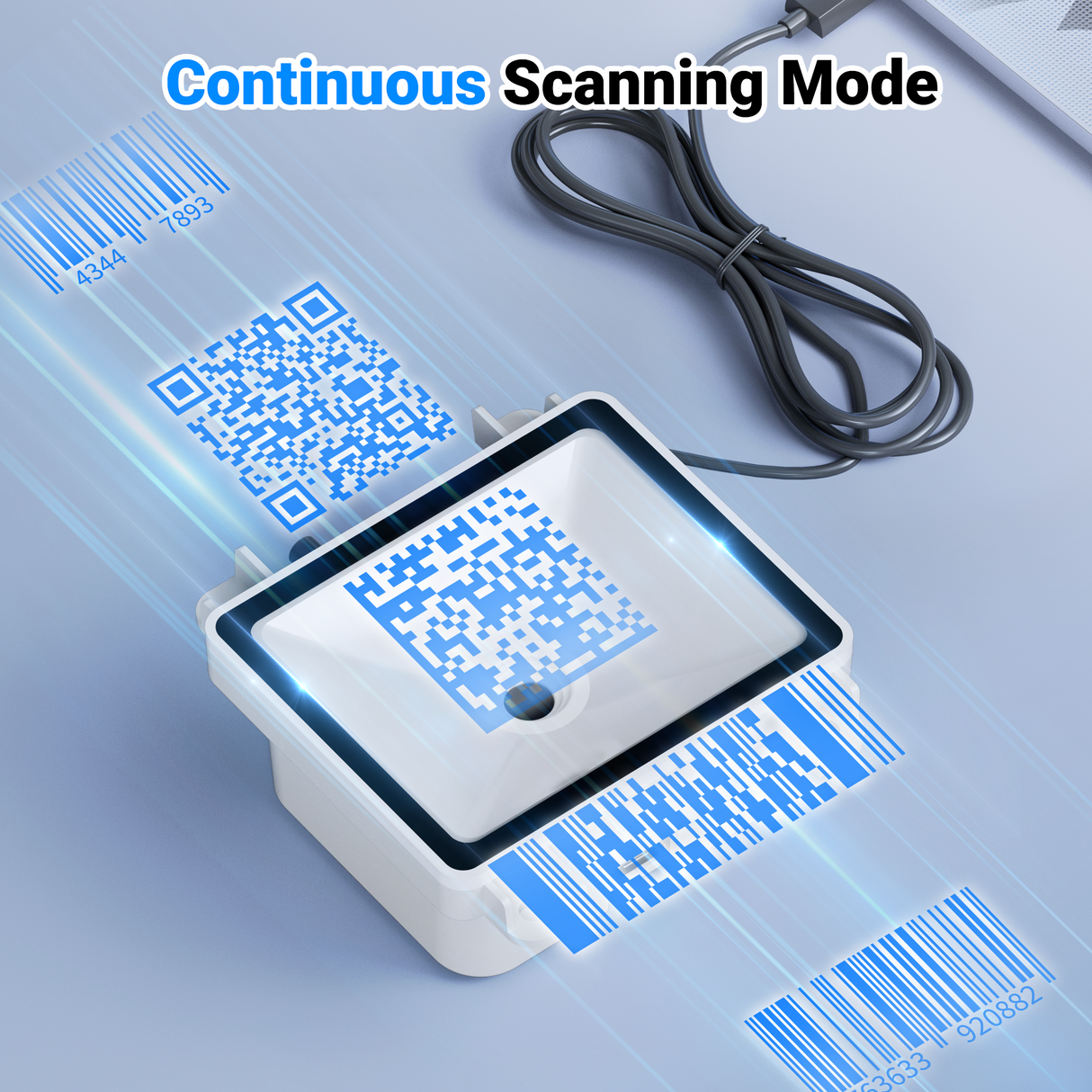 3100 2D Wired Embedded Barcode Scanner with USB Cable