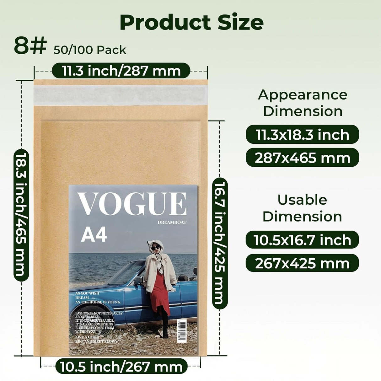 100% Recycled Honeycomb Paper Padded Mailers