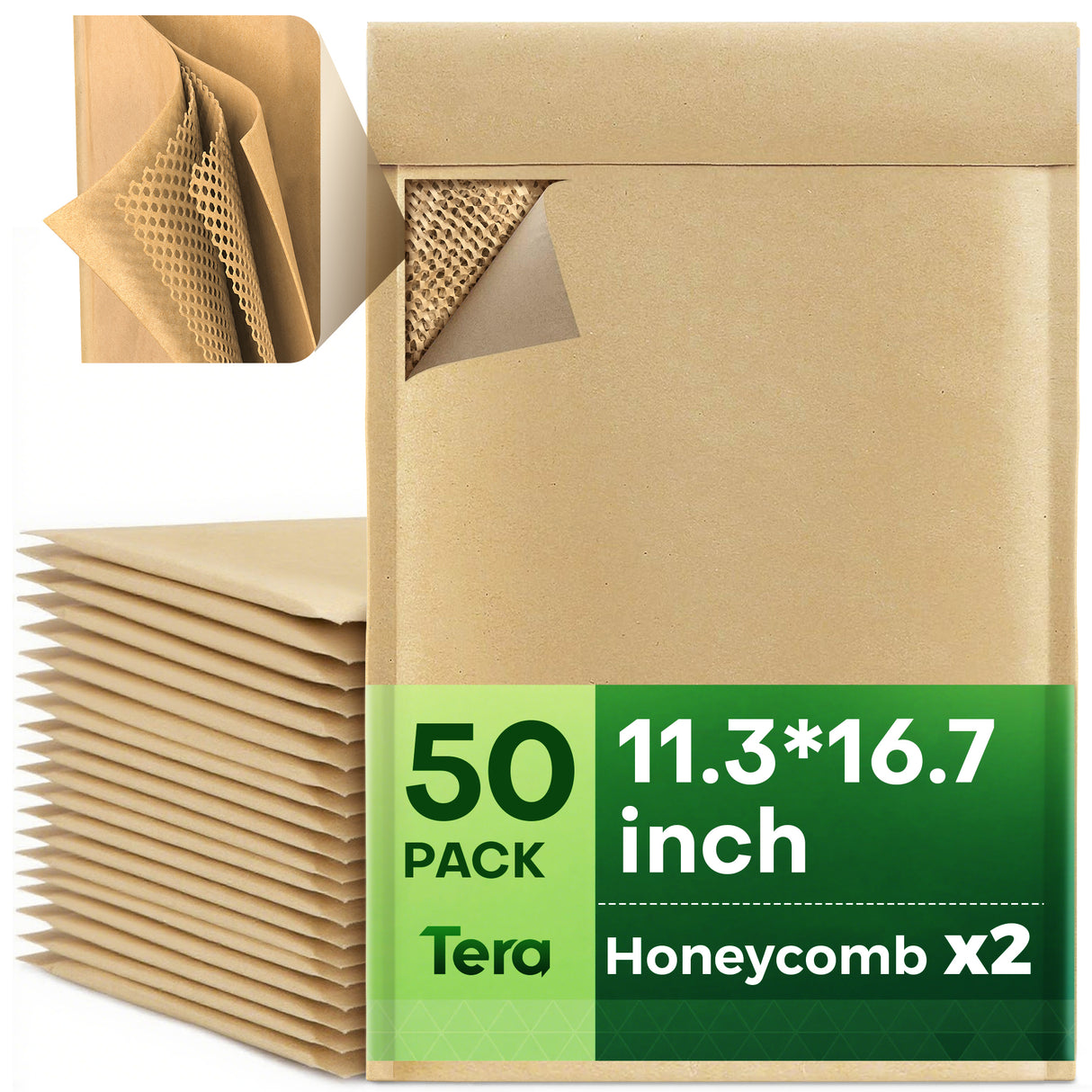 8# 50 Pack 4.8*8.7 inch Honeycomb Paper Padded Mailers