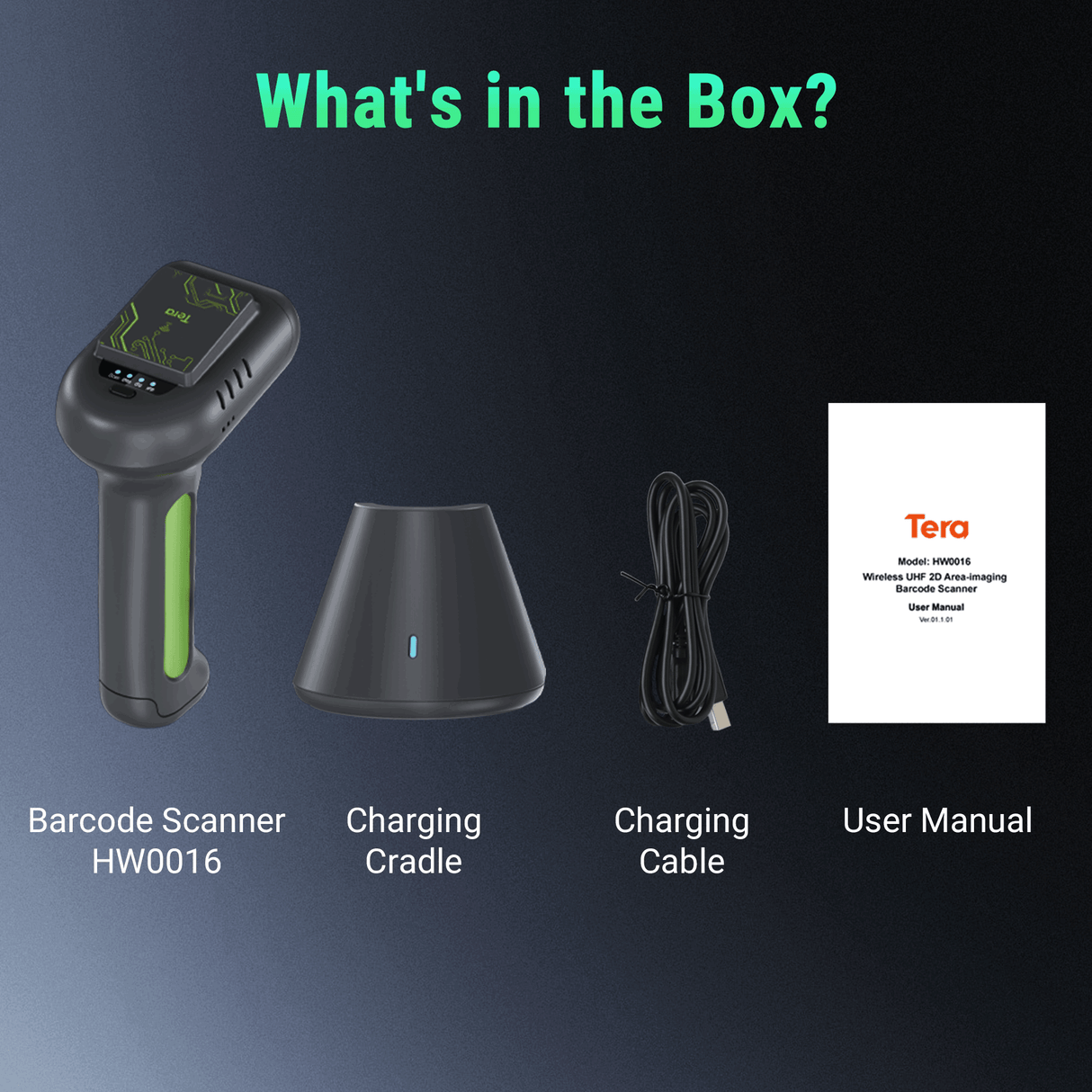 HW0016 Wireless RFID Barcode Scanner with Crade