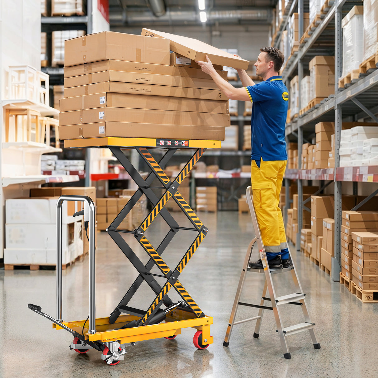 Hydraulic Lift Table Cart for Warehouse Material Handling