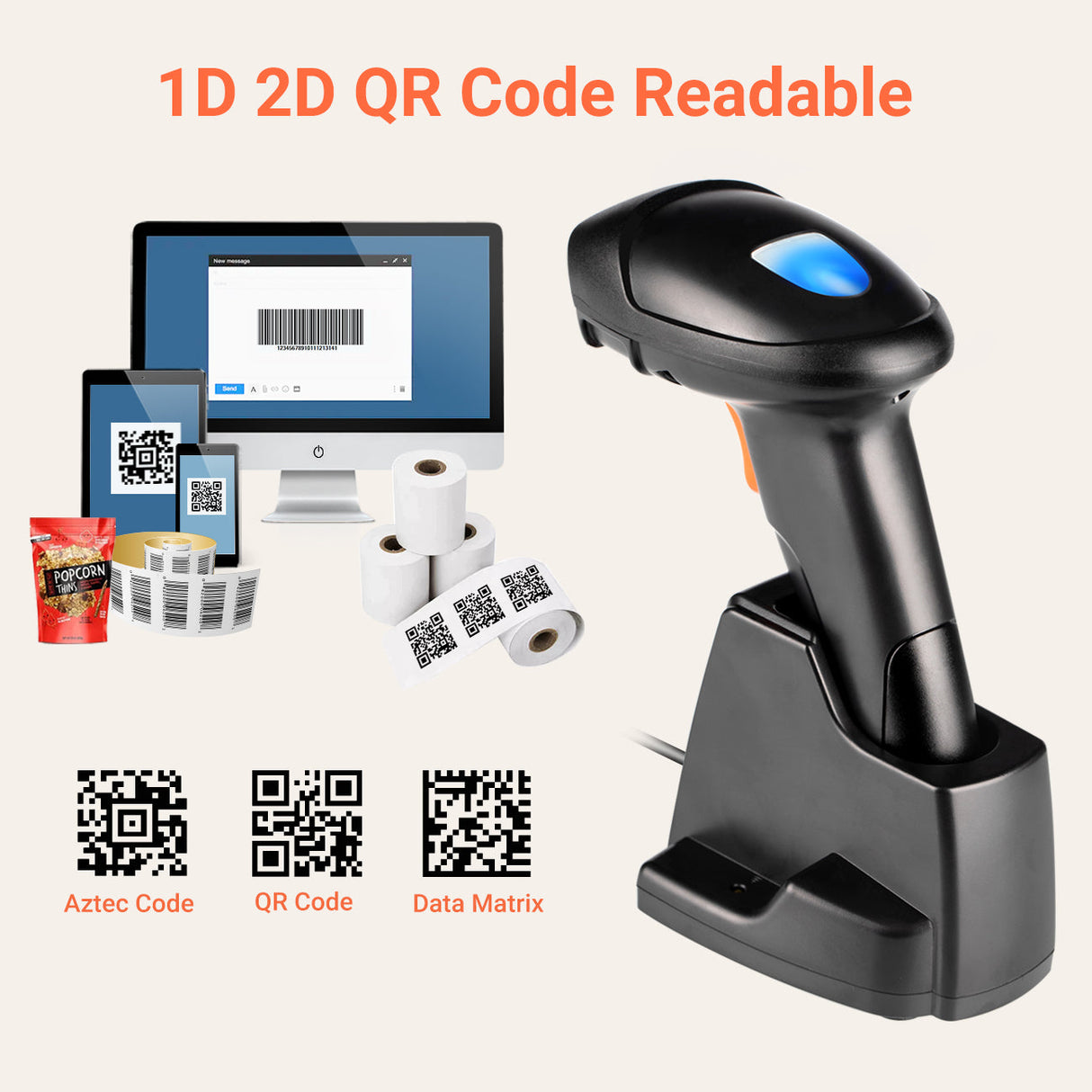 Tera Digital HW0007 Barcode Scanner | Mega Pixel 2D Bar Code Reader