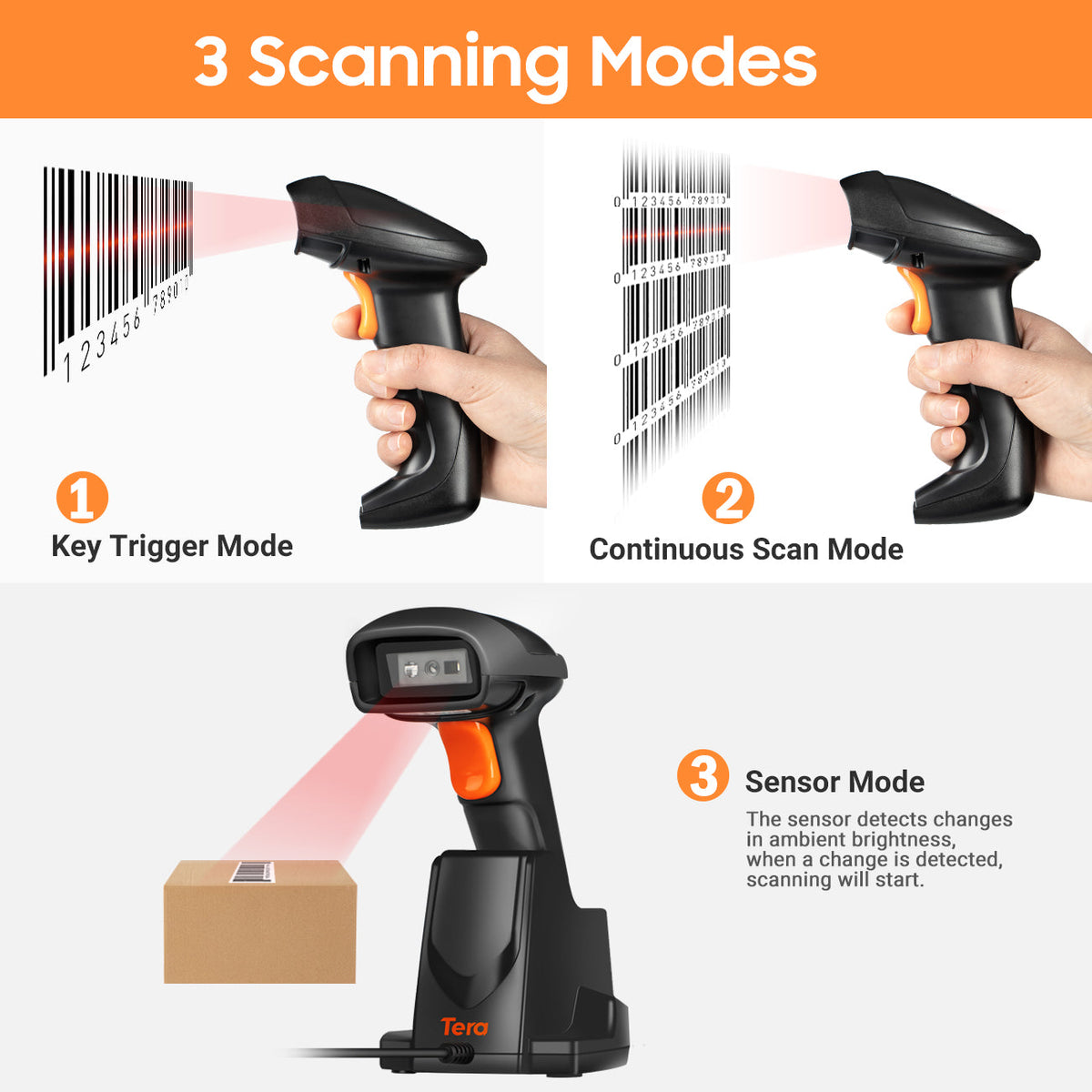 Pixel Barcode Tera Digital HW0007 Barcode Scanner | Mega Pixel 2D Bar Code Reader