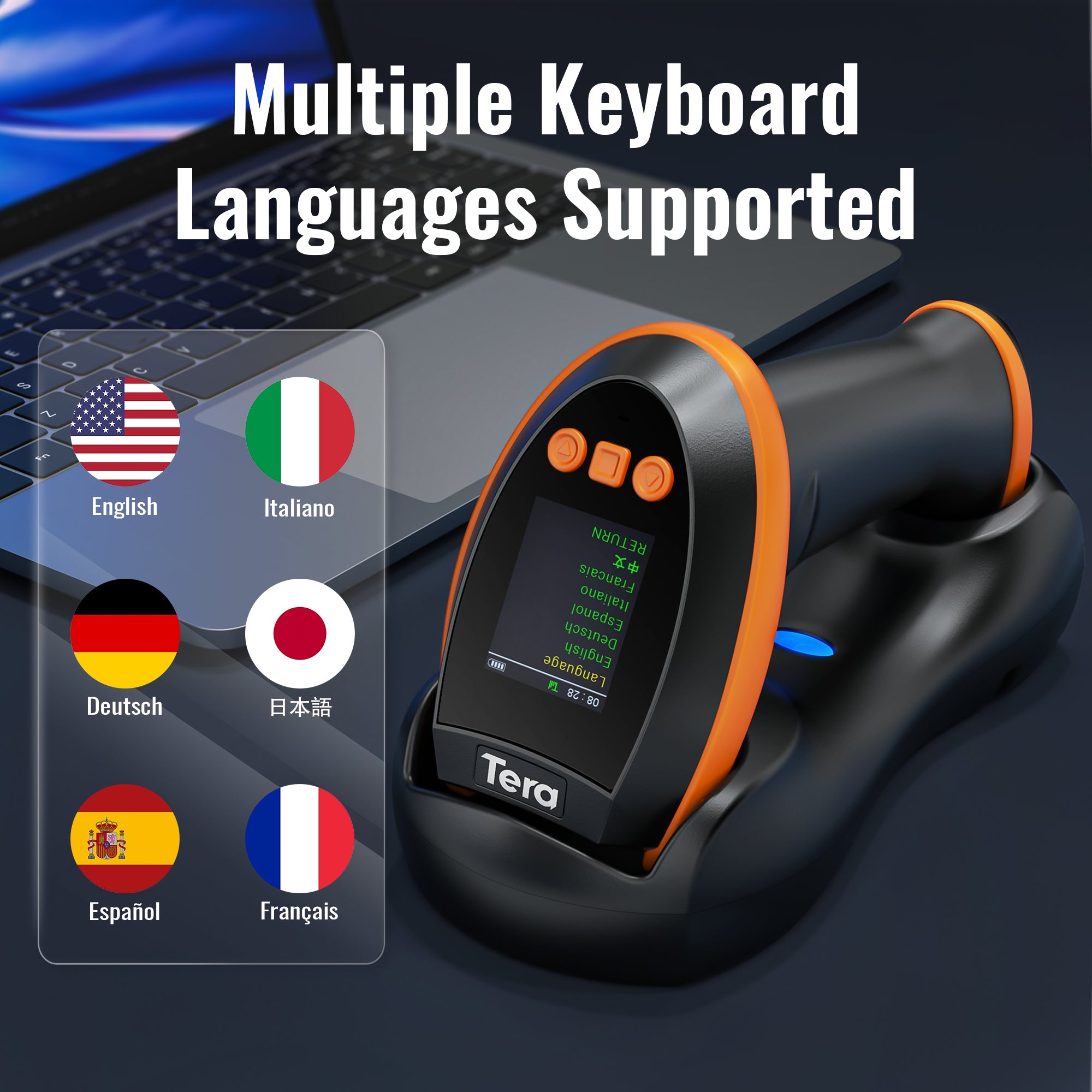 Tera Digital HW0009 Barcode Scanner | 2D QR Wireless Bar Code