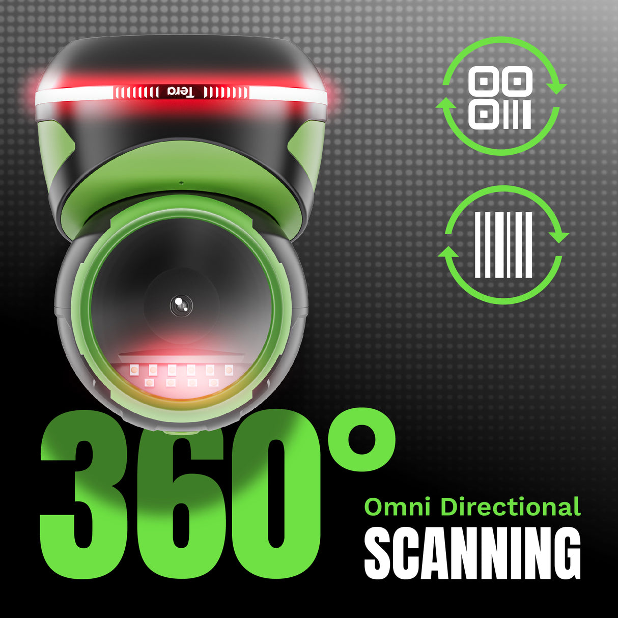 9800 2D Desktop USB Barcode Scanner Green