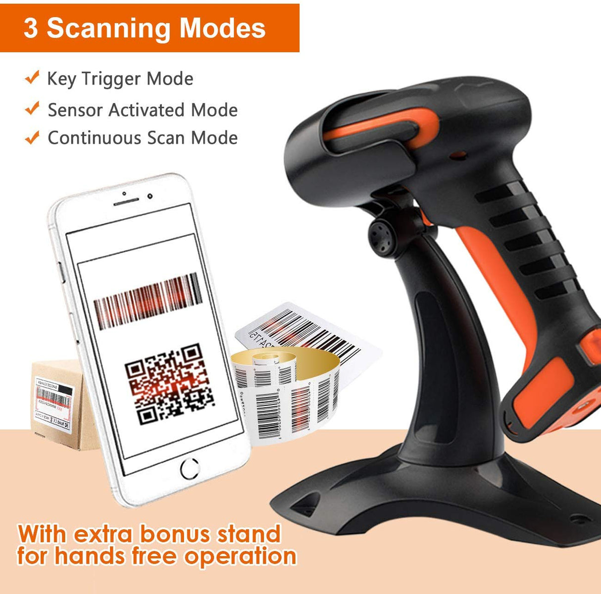 FTHK0147-A Industrial 2D Barcode Scanner Orange