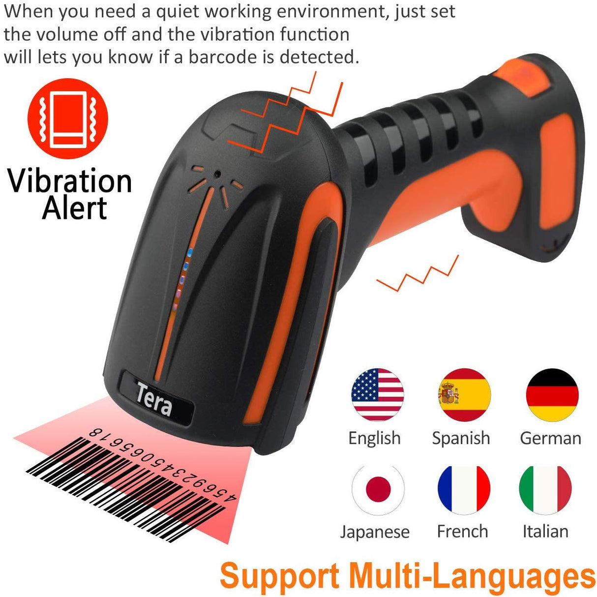 FTHK0147-A Industrial 2D Barcode Scanner Orange